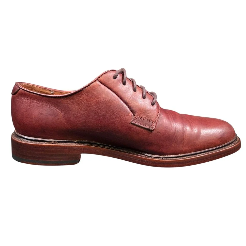 Vtg Frye Men's 9.5‎ D Brown Leather Lace Up Oxford Shoes Antiquated Brown Dress